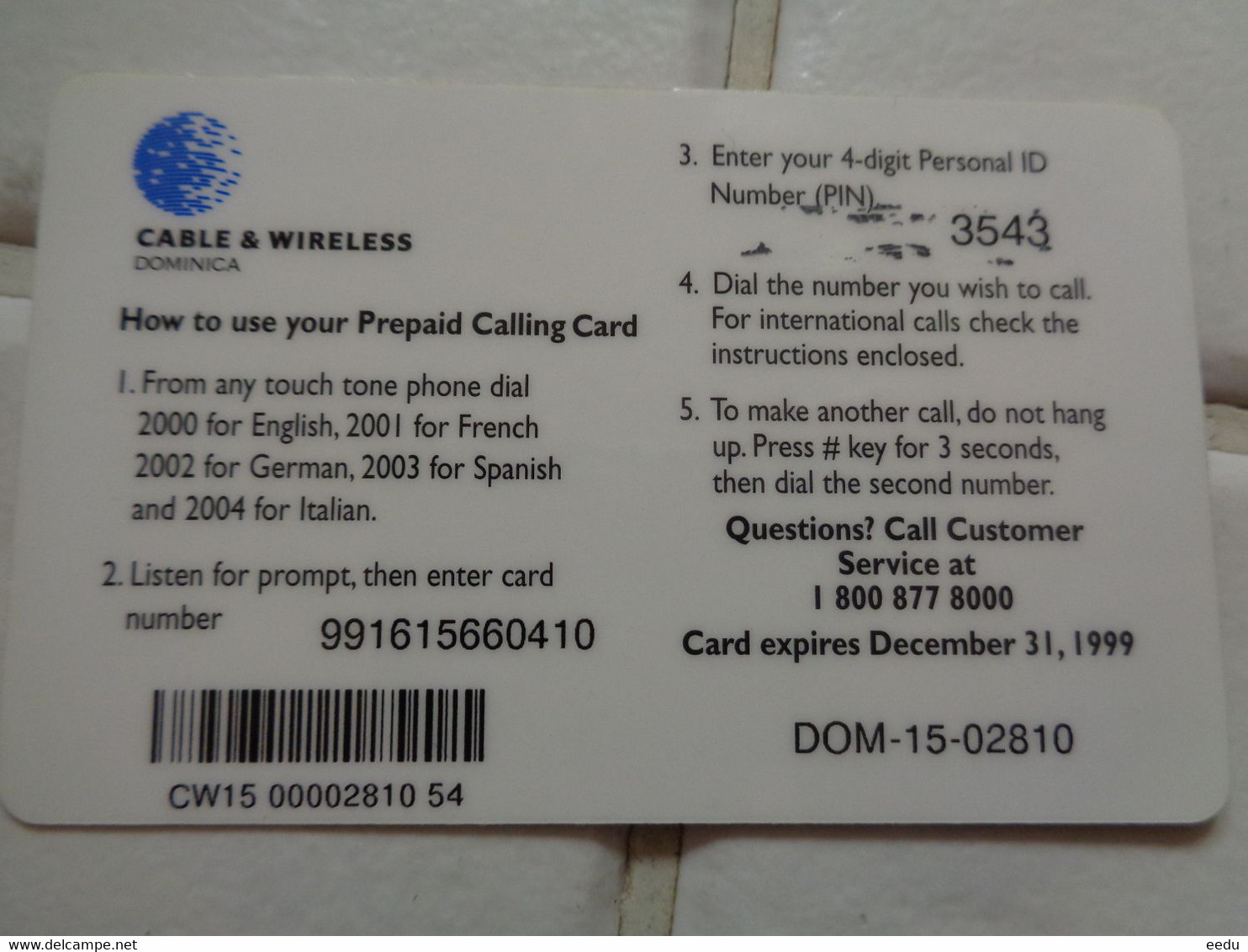 Dominica Phonecard - Dominica