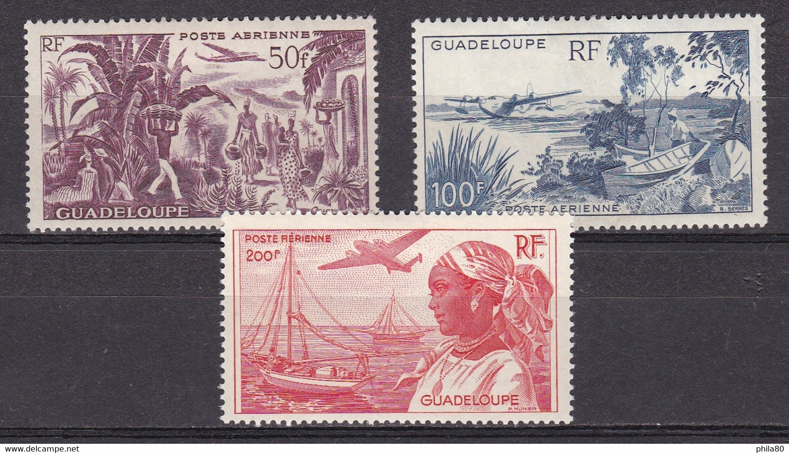 GUADELOUPE PA N°13*, 14*, 15* - Luftpost