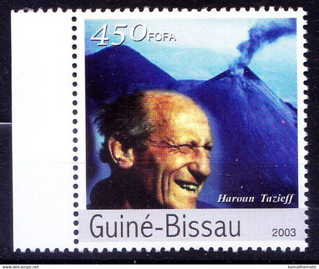 Guinea Bissau 2003 MNH, Haroun Tazieff, Naturalist, Volcano, Natural Disaster - Volcans