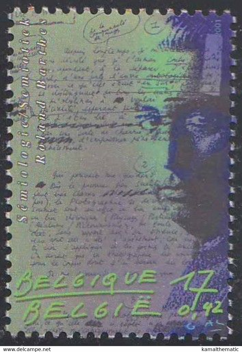 Belgium 2001 MNH Roland Barthes Of France Seismologist, Tsunamis, Earthquake - Volcans