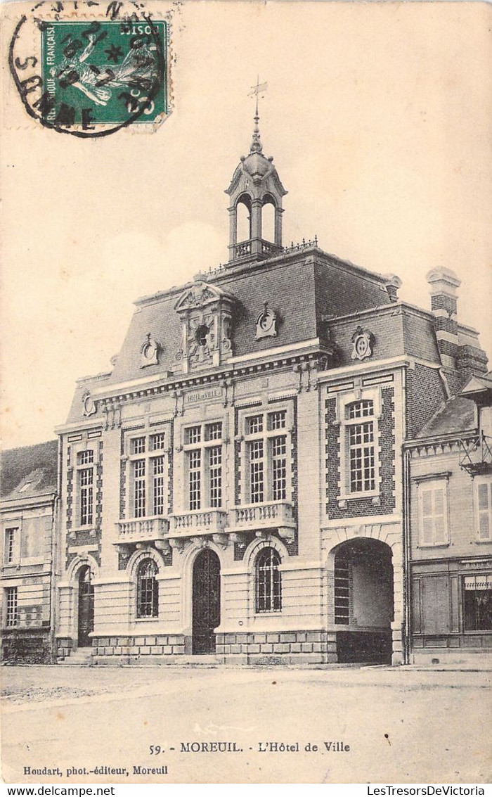 CPA - FRANCE - 80 - MOREUIL - L'hôtel De Ville - Houdart MOREUIL - Moreuil