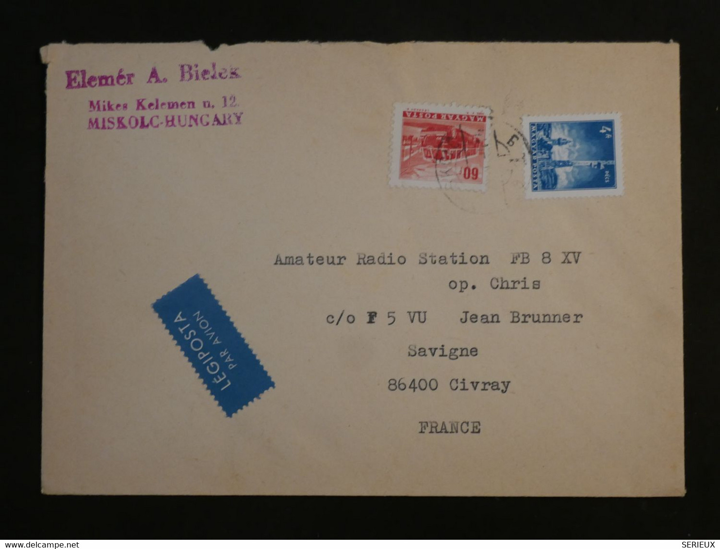 BJ17  HONGRIE  BELLE LETTRE 1965 MILOCH A CIVRAY FRANCE . +++ AFFRANCH. PLAISANT - Covers & Documents