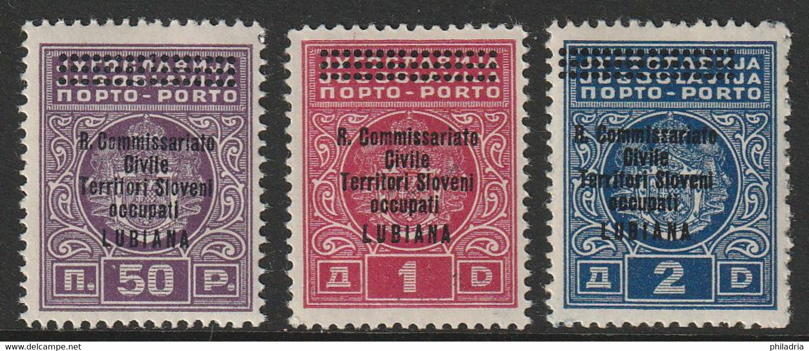 Lubiana, Ljubljana, 1941, Postage Due, R. Comm. Overprint, Modificated, Complete Set, MNH, Good Quality - Lubiana