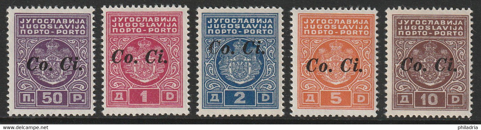 Lubiana, Ljubljana, 1941, Postage Due, Co. Ci. Overprint, Complete Set, MNH, Good Quality - Ljubljana