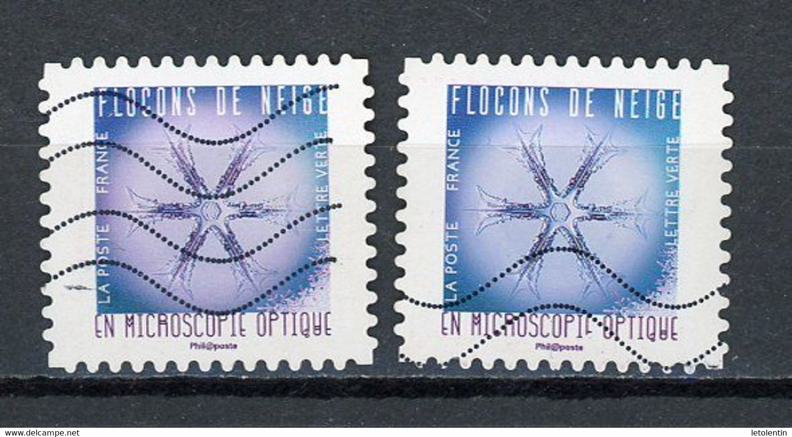 FRANCE - AUTOADHÉSIF - FLOCON -  N° Yvert 1631 Obli. 2 TEINTES - Used Stamps