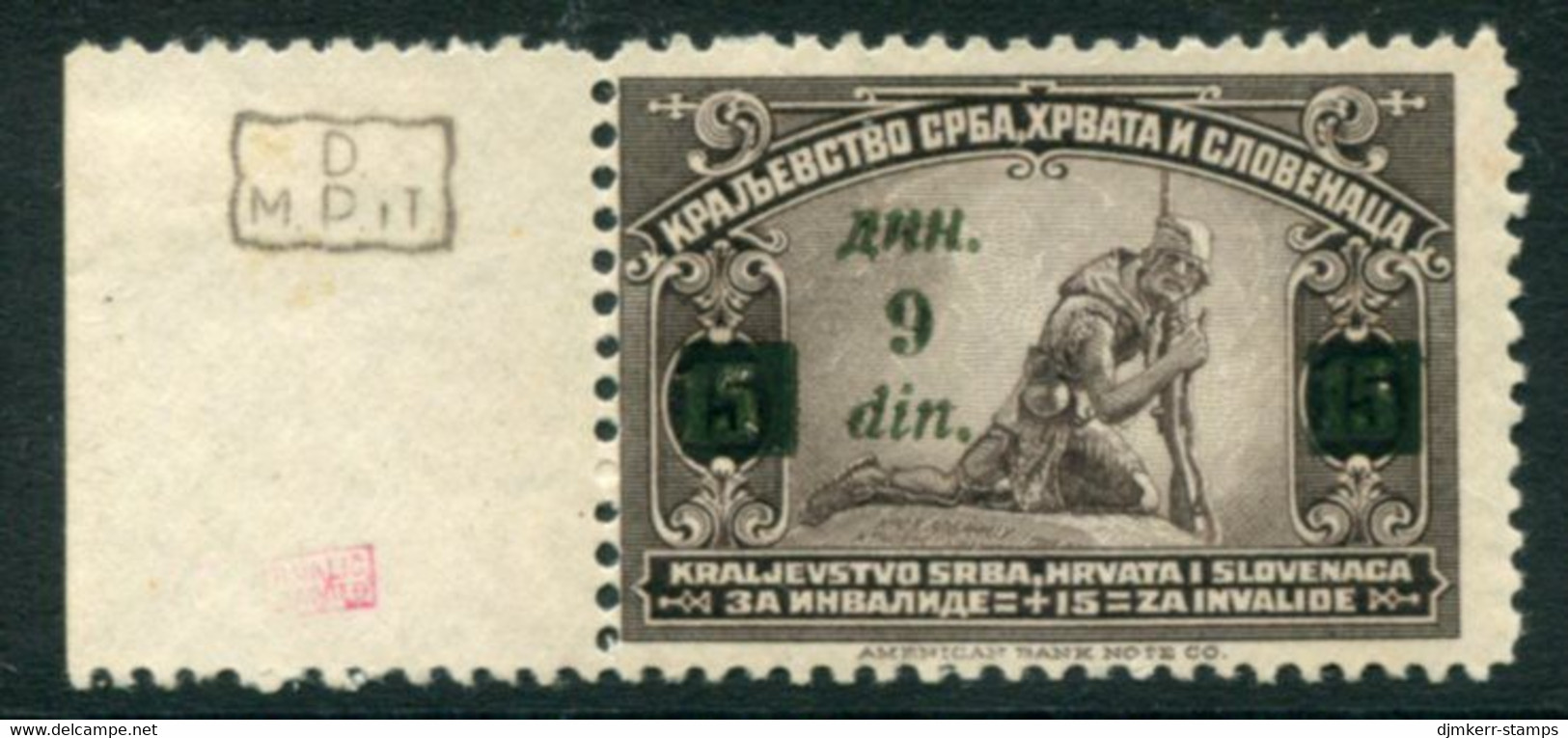 YUGOSLAVIA (SHS) 1922 Surcharge On War Charity Error 9 Din On 15 Pa. MNH / **.  Michel 166F - Unused Stamps