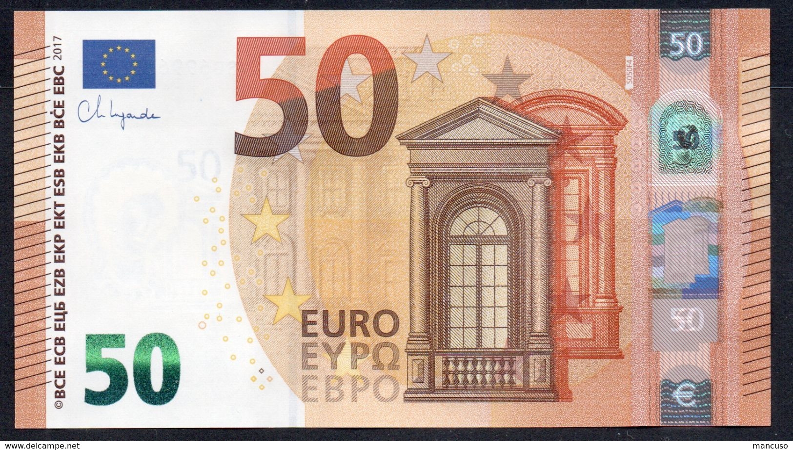 50 EURO ITALY  LAGARDE S050 SB  Ch  "99"  UNC - 50 Euro