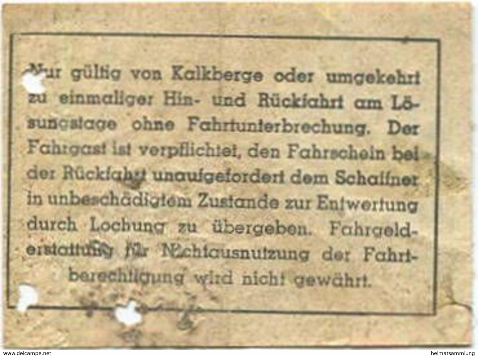 Deutschland - Schöneiche Kalkberge - Schöneicher Und Kalkberger Strassenbahn - Rückfahrschein Rüdersdorf Friedrichshagen - Europa