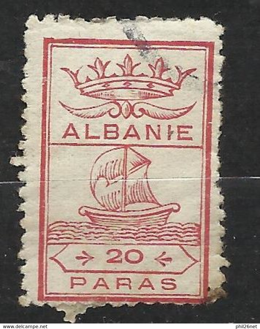 Albanie  Bateau  20 Paras Rouge  Oblitéré   B/TB       Voir Scans      Soldé ! ! ! - Albania