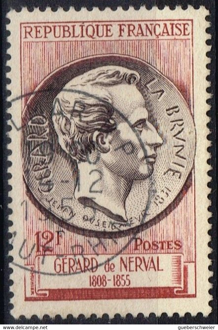 FR VAR 66 - FRANCE N° 1043 Obl. Gérard De Nerval Variété Cadre Interrompu - Oblitérés