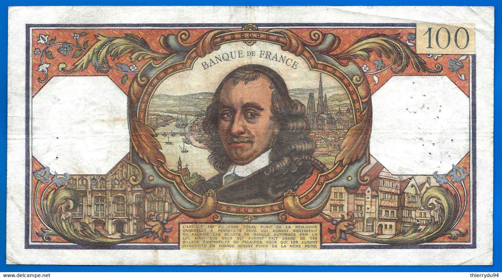 France 100 Francs 1973 Corneille N 5 7 1973 Serie N Que Prix + Port  Frcs Frc Paypal Bitcoin OK - 100 F 1964-1979 ''Corneille''