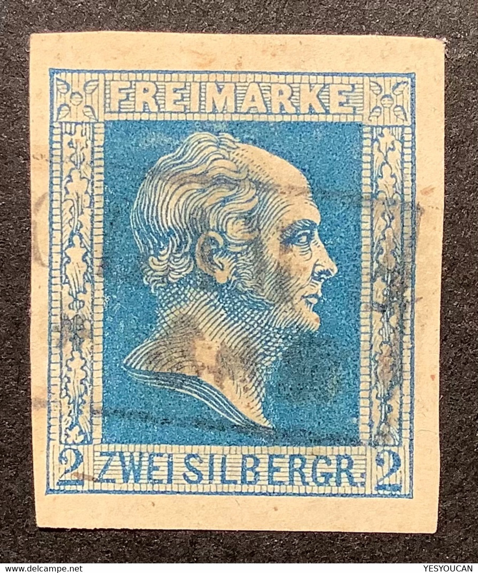 Preussen 1857 Mi 7c TADELLOS & SEHR BREITRANDIG 2 Sgr Dunkelblau Gestempelt (Altdeutschland German States Prussia - Oblitérés