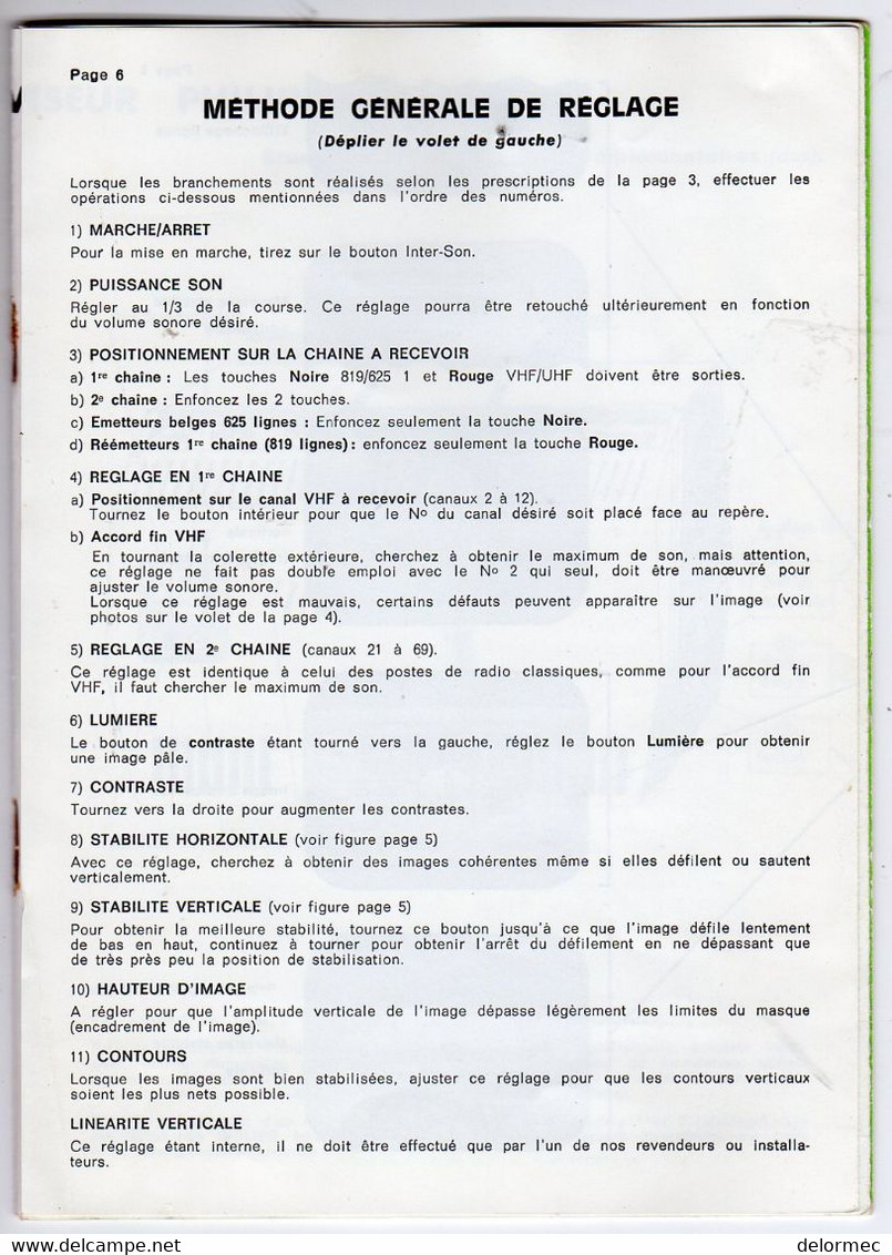 Mode Emploi Et Certificat De Garantie Téléviseur Portable TV TF 1971 Philips Notice Explicative De 8 Pages - Supplies And Equipment