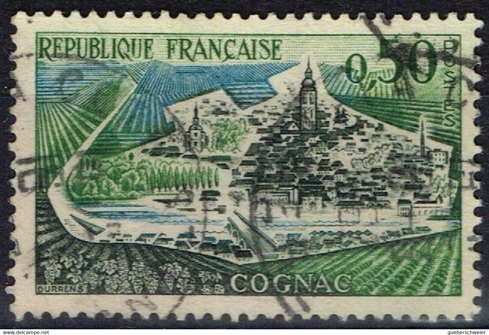 FR VAR 67 - FRANCE N° 1314b Obl. Cognac Variété Péniches Et Digue Effacées - Oblitérés