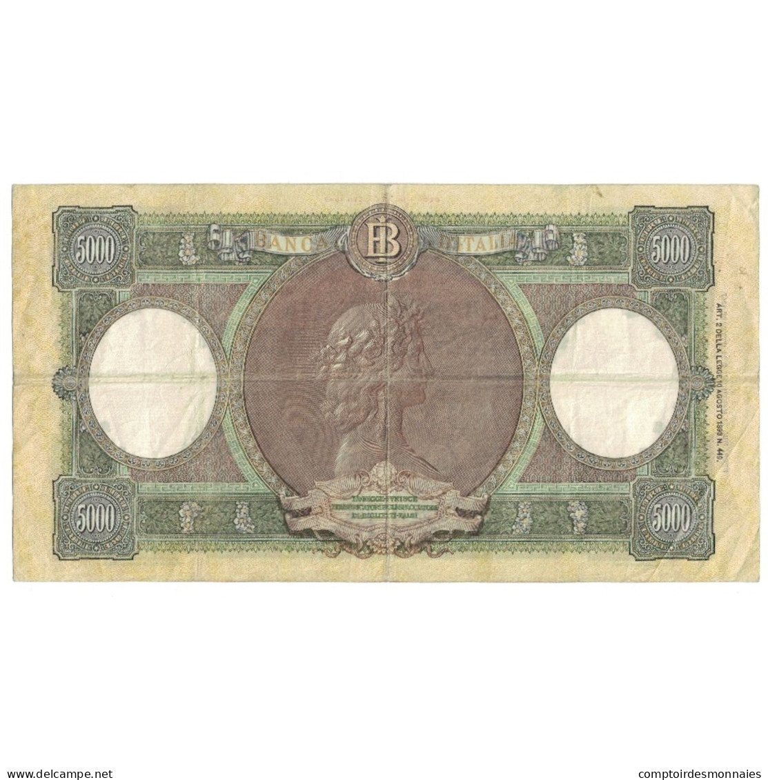 Billet, Italie, 5000 Lire, 1961, 1961-03-23, KM:85d, TTB - 5.000 Lire