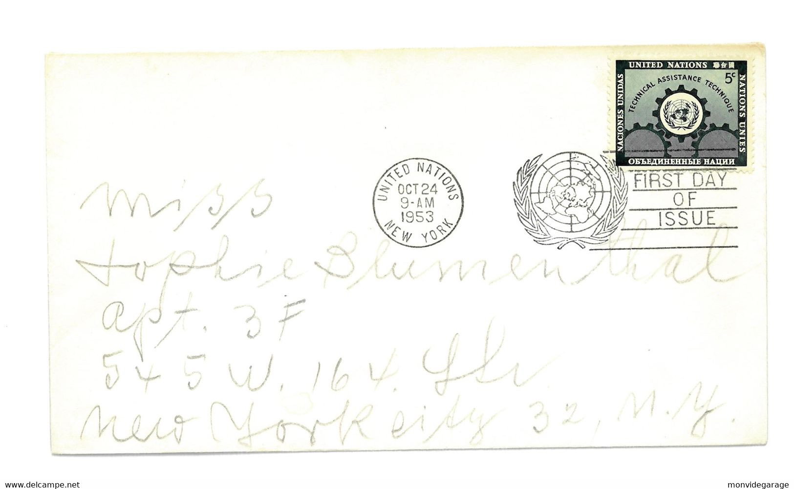 United Nations - First Day Of Issue - 1953 - New York 003 - Lettres & Documents