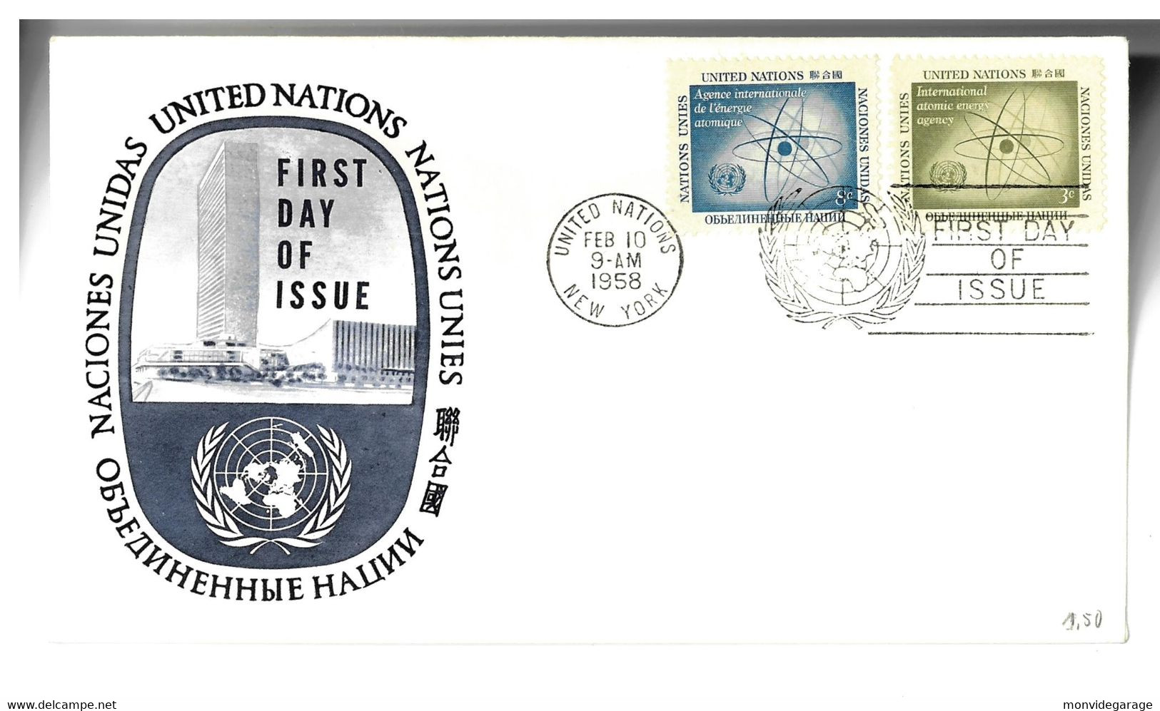 United Nations - First Day Of Issue - 1958 - New York 012 - Briefe U. Dokumente