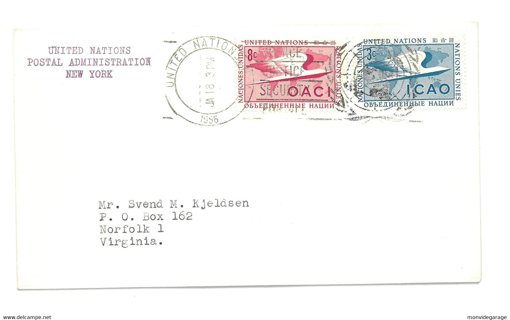 United Nations - Postal Administration - 1956 - New York 014 - Lettres & Documents
