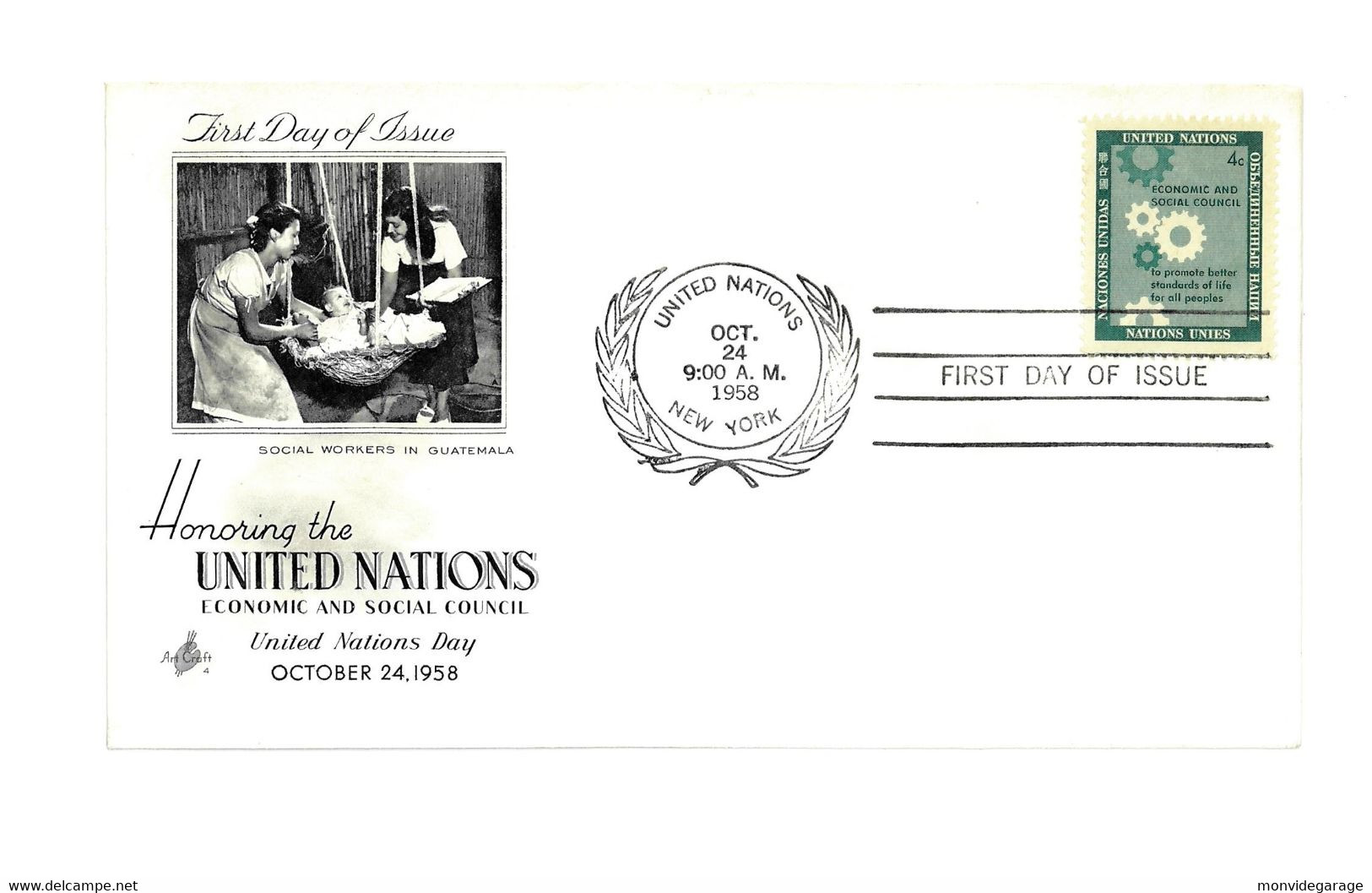 United Nations - First Day Of Issue - 1958 - New York 024 - Briefe U. Dokumente
