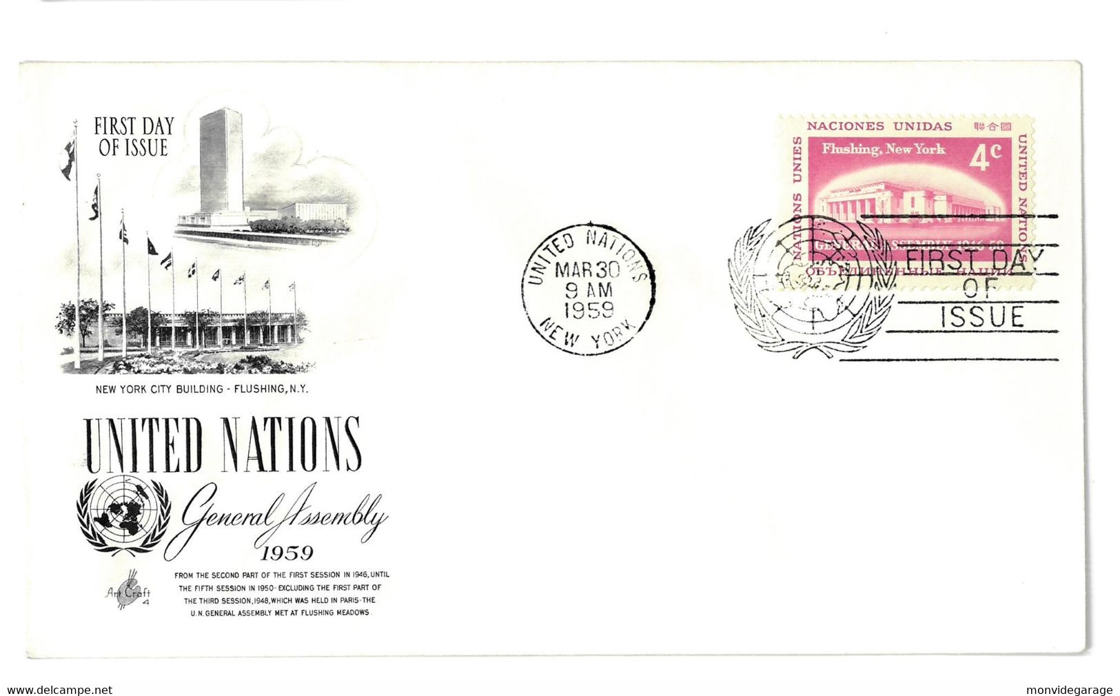 United Nations - First Day Of Issue - 1959 - New York 027 - Brieven En Documenten