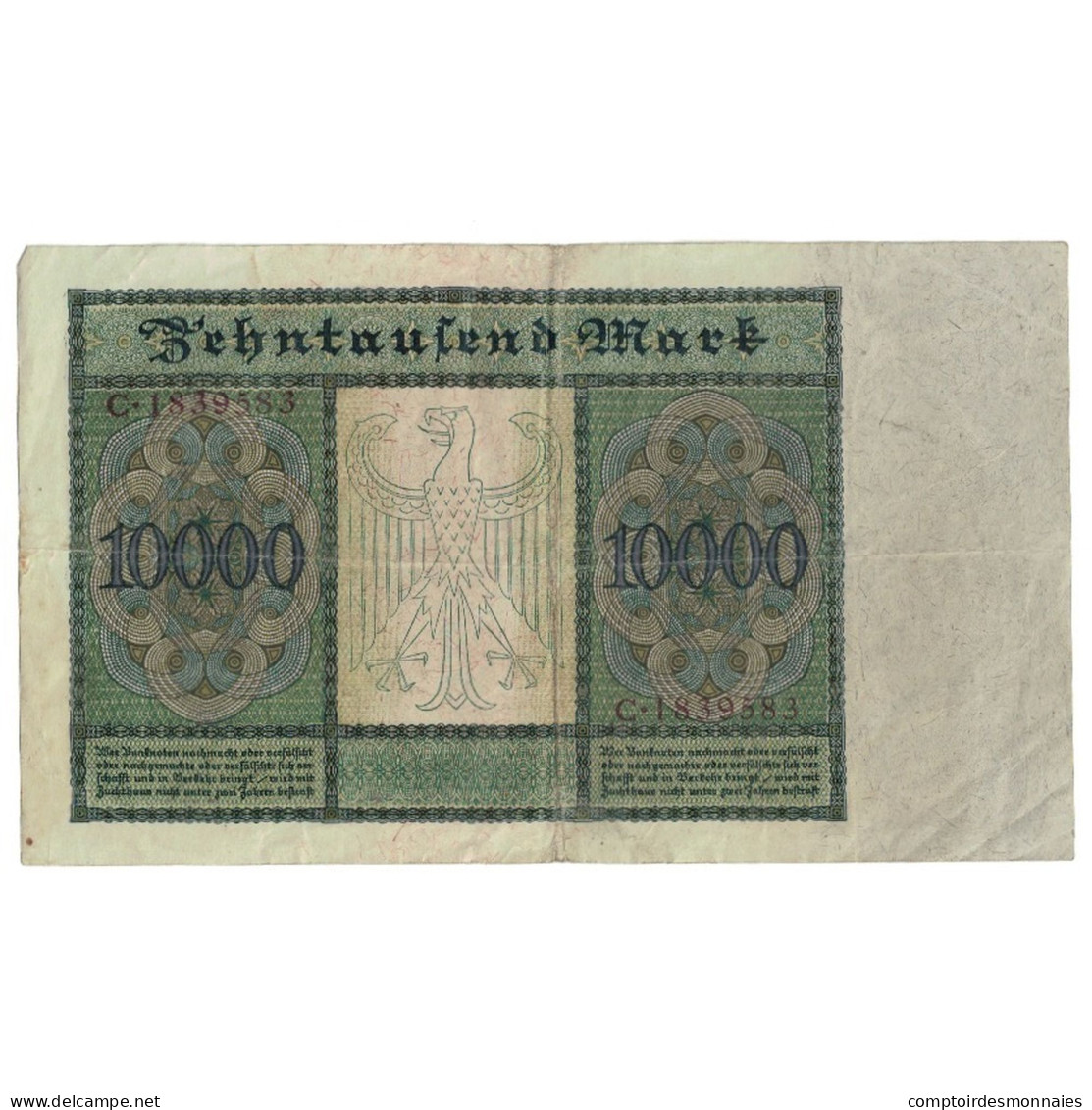 Billet, Allemagne, 10,000 Mark, 1922, 1922-01-19, KM:71, TTB - 10000 Mark