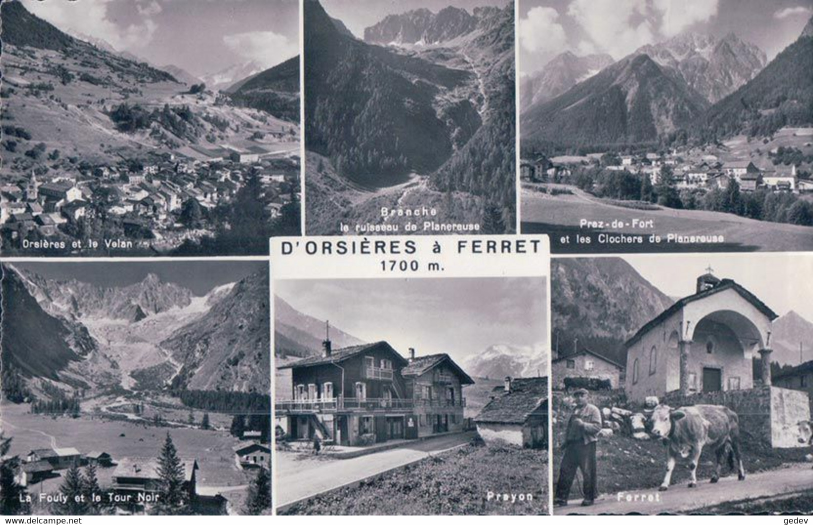 D'Orsières à Ferret VS, Prayon, Praz De Fort Et Ferret, 5 Vues (4367) - Orsières