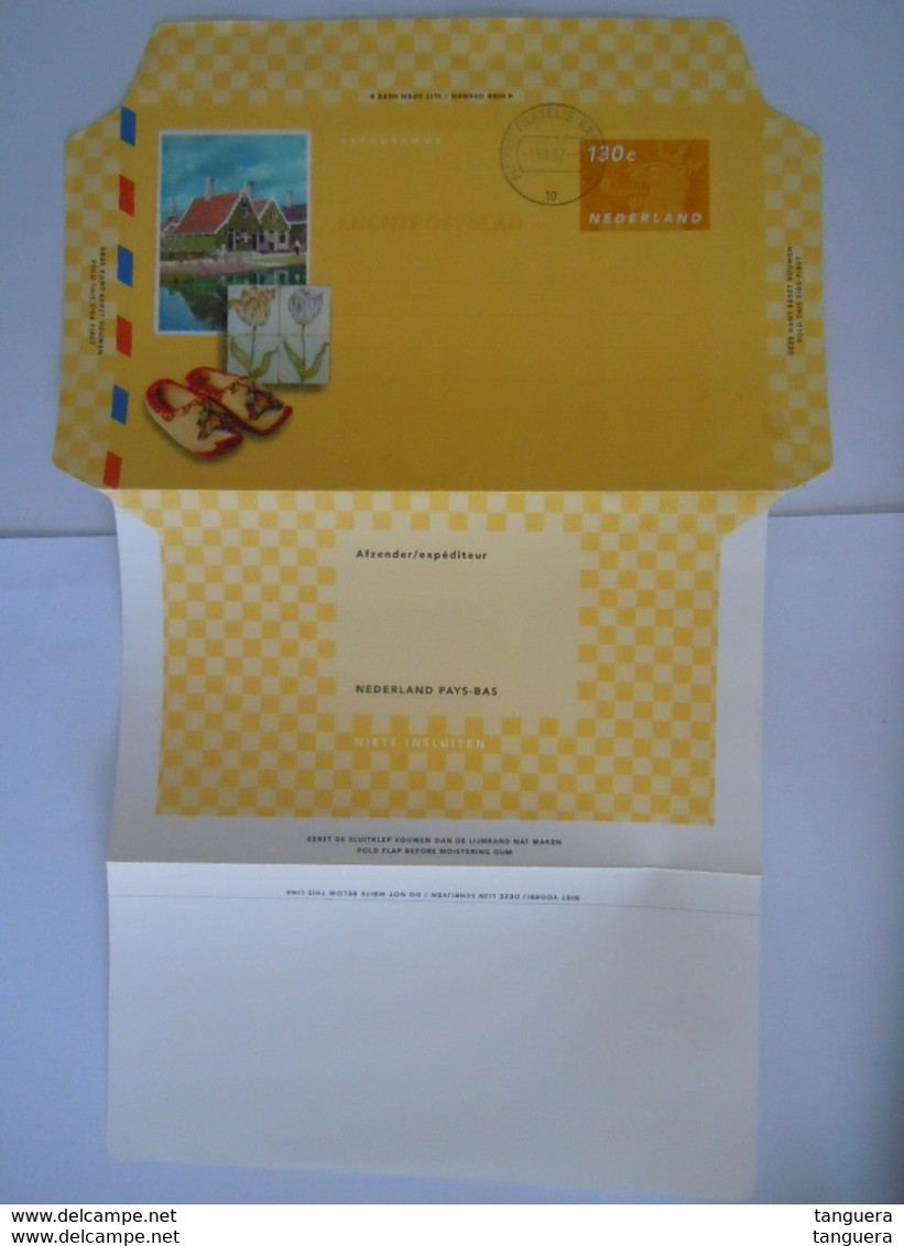 Nederland Pays-Bas Aerogramme Luchtpostblad Stationery Entier Postal Tegels Klompen Sabots Moulin Mint 1997 Groningen - Ganzsachen