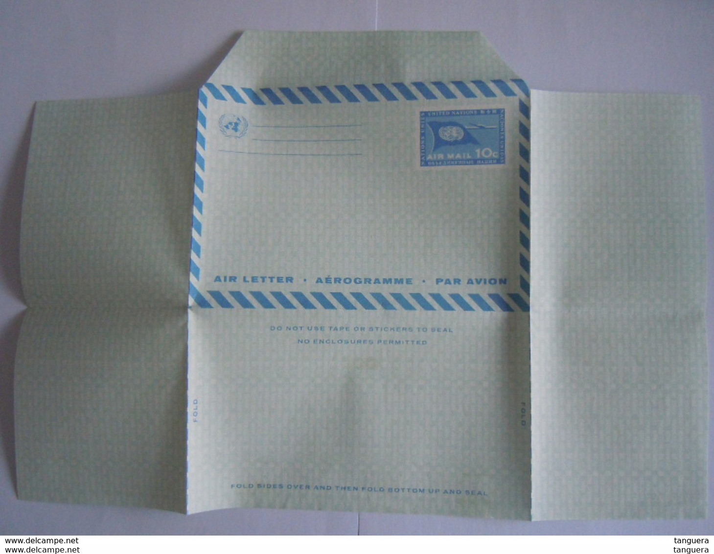 UN UNO United Nations New York Aerogramme Stationery Entier Postal Air Letter Flag 10c Mint - Luftpost