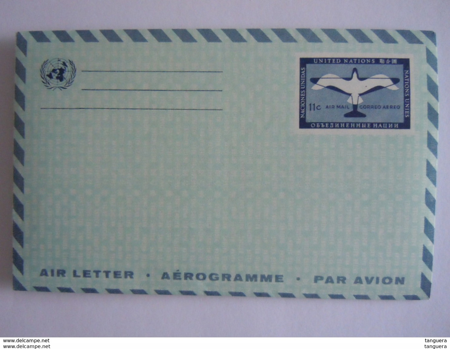 UN UNO United Nations New York Aerogramme Stationery Entier Postal Air Letter 11c Bird Mint - Luftpost