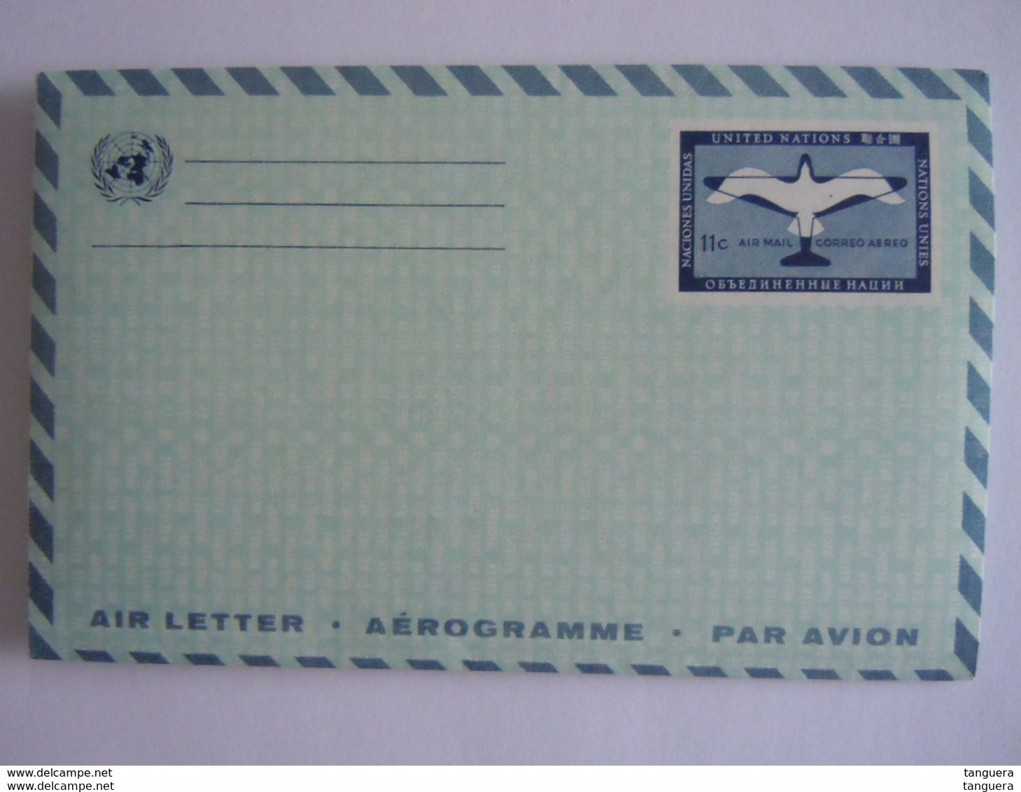 UN UNO United Nations New York Aerogramme Stationery Entier Postal Air Letter 11c Bird Mint - Posta Aerea