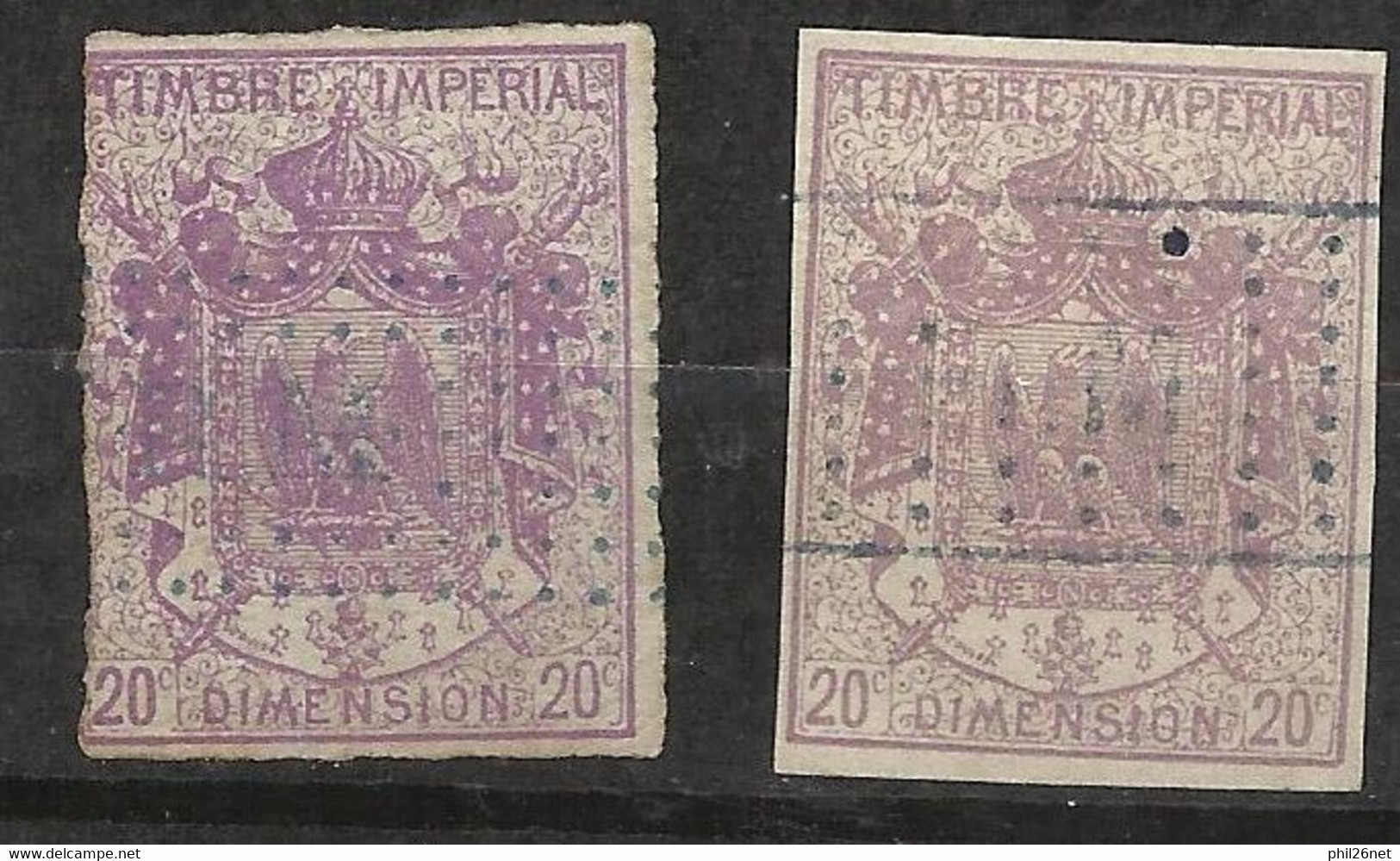 Fiscaux Dimension Aigle Manteau Impérial N° 6C Et 6 Ca  Oblitérés   B / TB Voir Scans  Soldé ! ! ! - Stamps