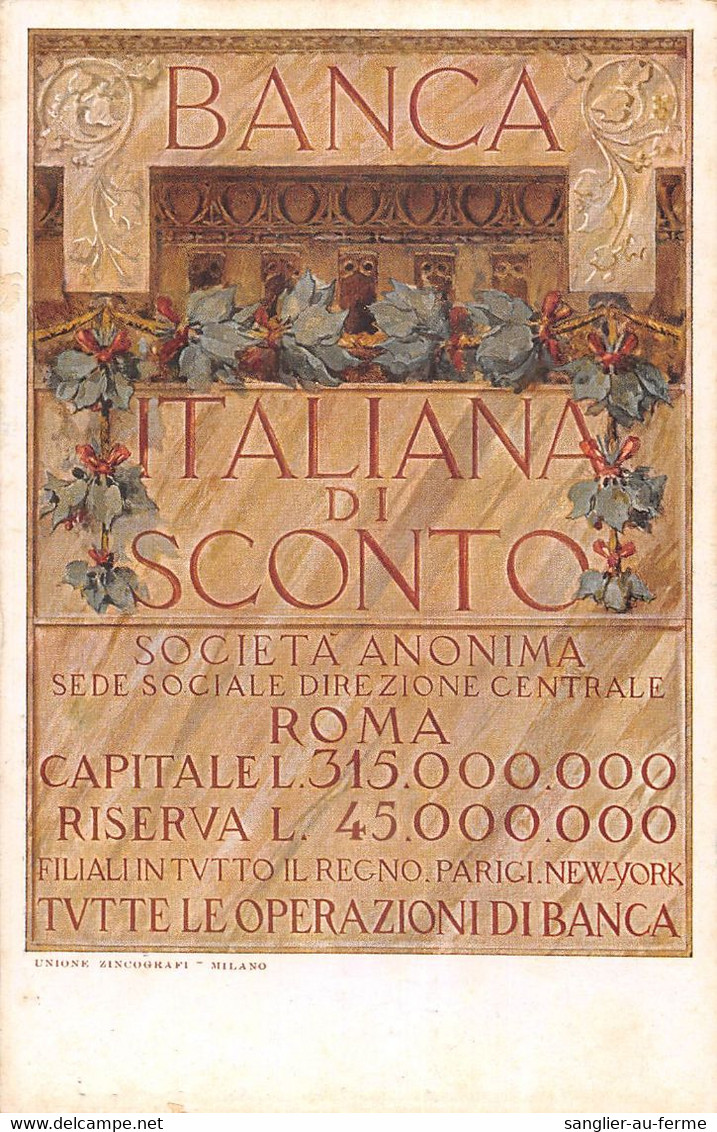 CPA GUERRE / ITALIE / ILLUSTRATEUR BANCA ITALIANA DI SCONTO - War 1914-18