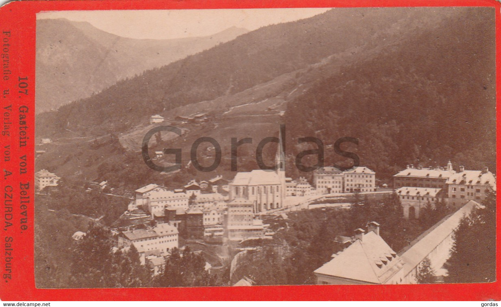 Austria - Bad Gastein Von Bellevue - Siecle 19 - Photo Czurda 105x65mm - St. Johann Im Pongau