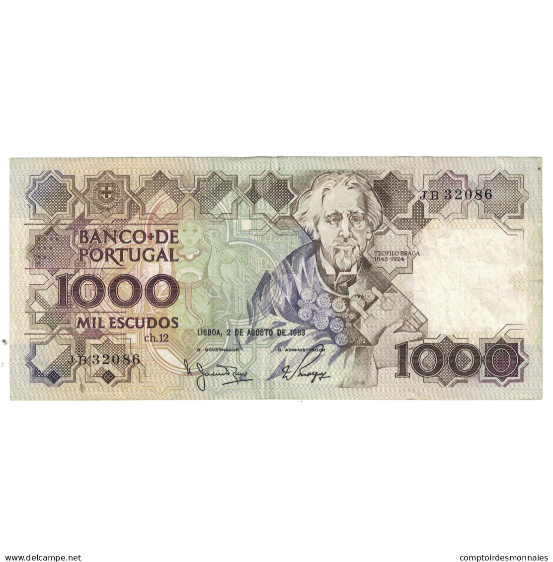 Billet, Portugal, 1000 Escudos, 1983, 1983-08-02, KM:181k, TTB - Portugal