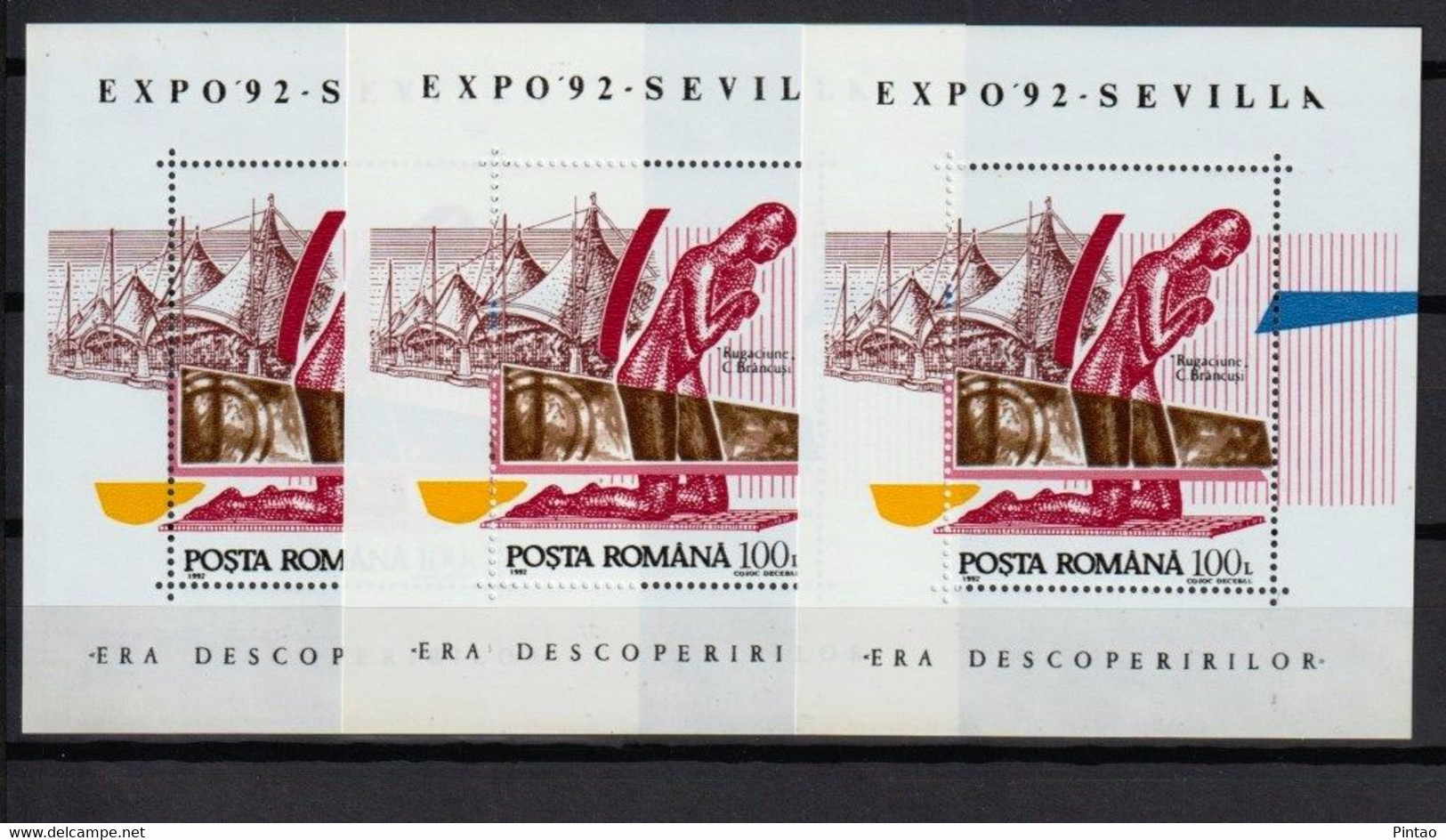 ROMÉNIA 1992- MNH  (EXPO'92)_ 3X  -  RMN0149v3r - 1992 – Sevilla (España)