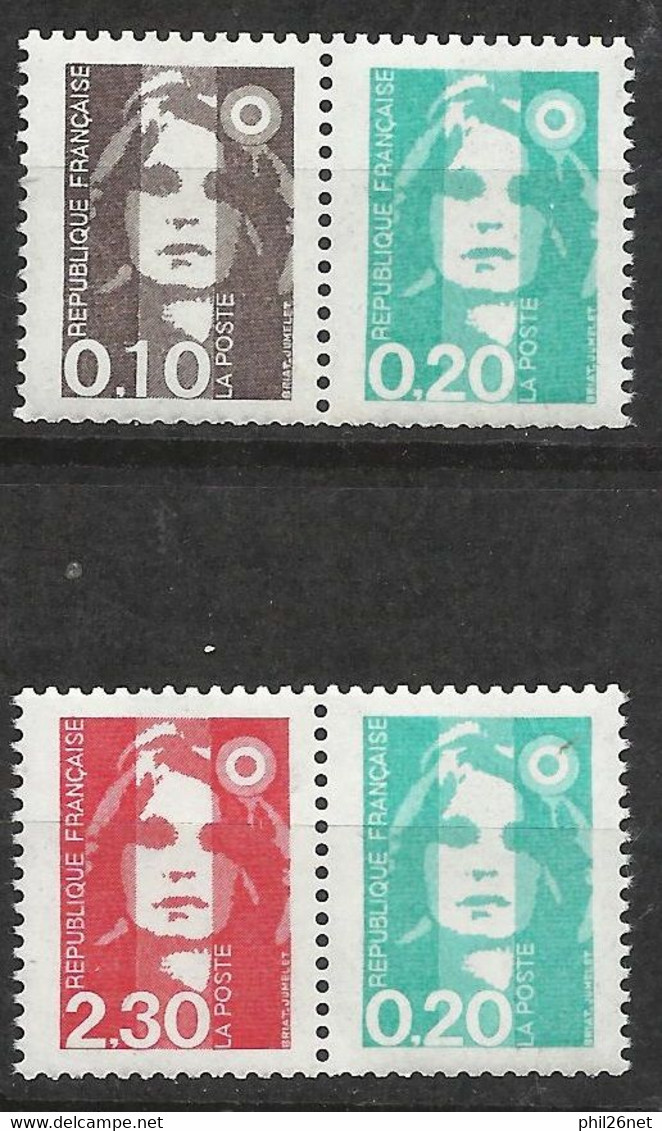 France Paires  P 2614 Et P 2617  Impression Recto Verso  ! ! !   Neufs   *  *  B / TB    Voir Scans    Soldé ! ! ! - Unused Stamps