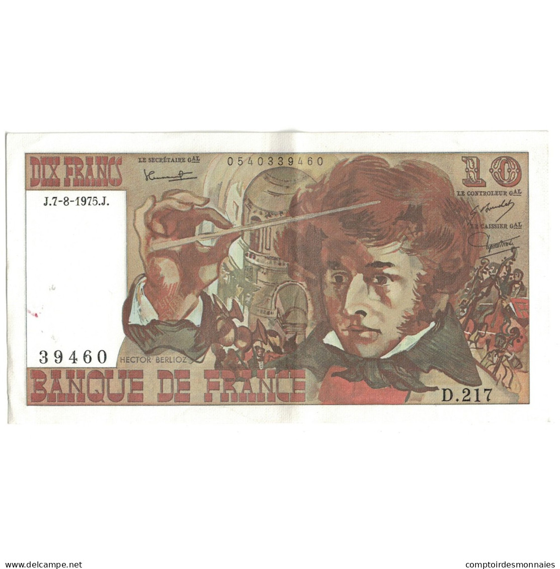 France, 10 Francs, Berlioz, 1975, D.217, SUP, Fayette:63.12, KM:150b - 10 F 1972-1978 ''Berlioz''