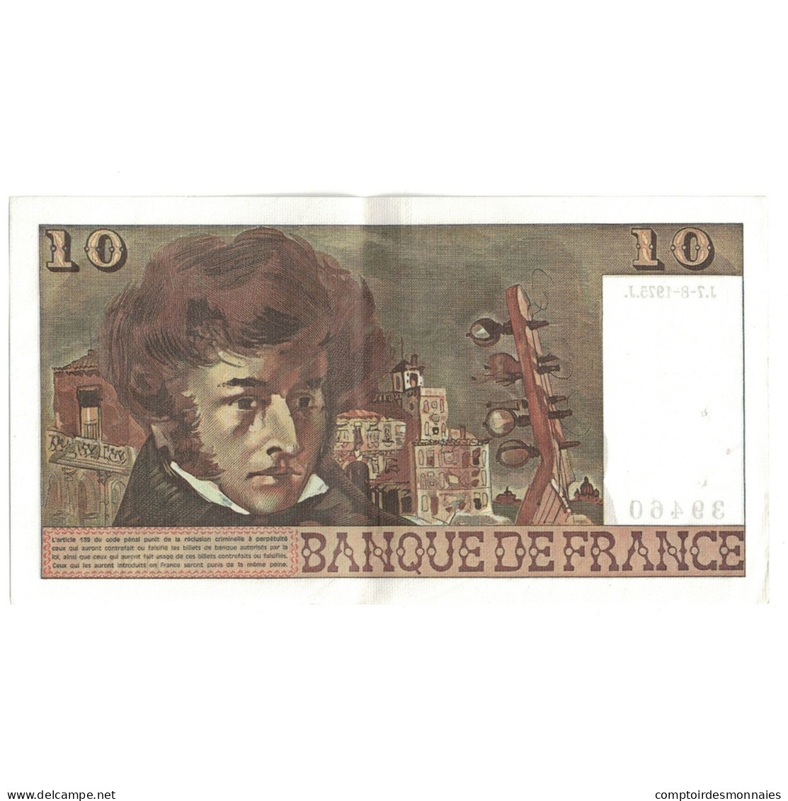 France, 10 Francs, Berlioz, 1975, D.217, SUP, Fayette:63.12, KM:150b - 10 F 1972-1978 ''Berlioz''