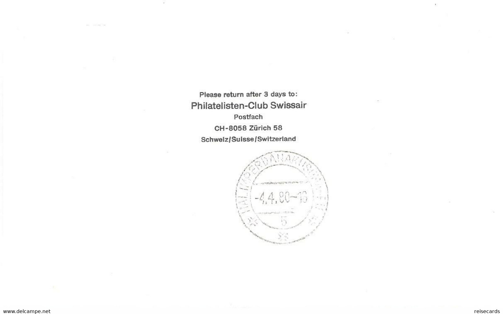 Liechtenstein: 1980 Swissair Air Mail Brief Zürich - Djakarta - Briefe U. Dokumente