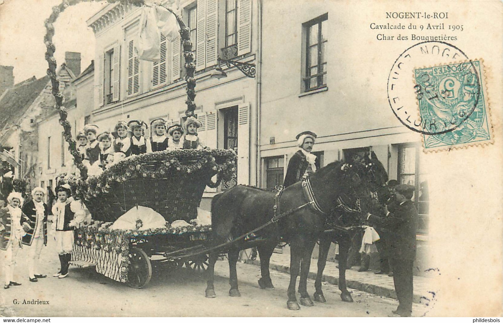 EURE ET LOIR  NOGENT LE ROI  Cavalcade Du 9 Avril 1905  Char Des Bouquetieres - Nogent Le Roi