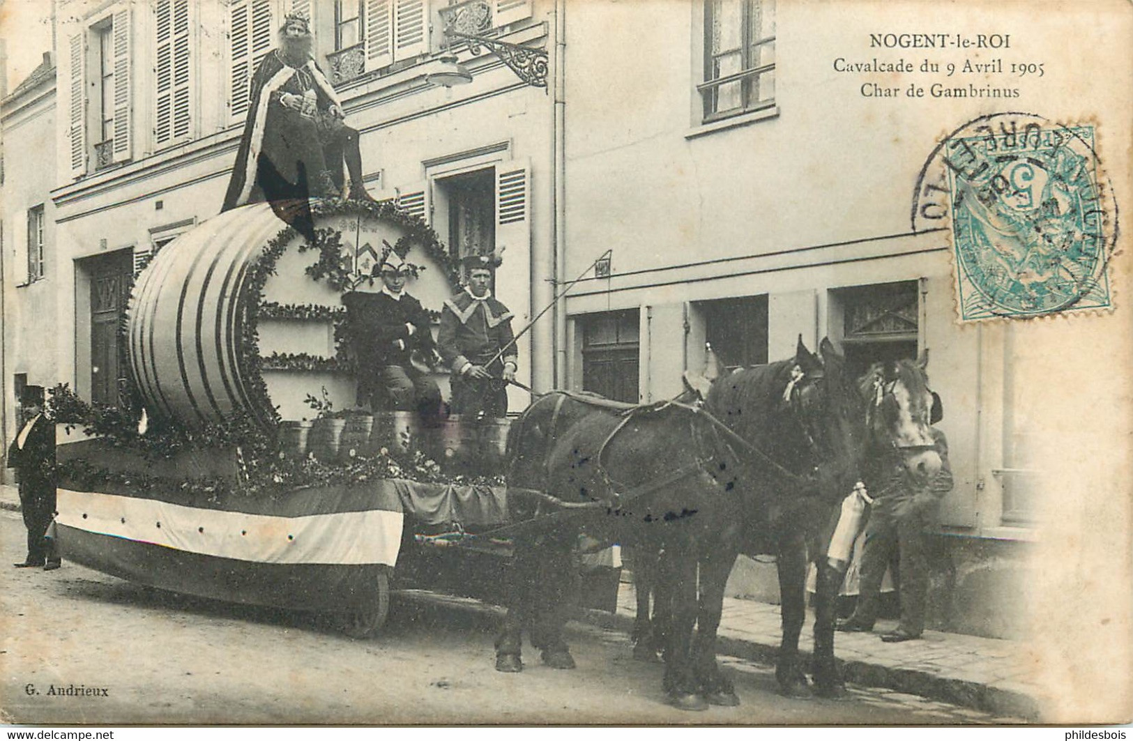 EURE ET LOIR  NOGENT LE ROI  Cavalcade Du 9 Avril 1905  Char De Gambrinus - Nogent Le Roi