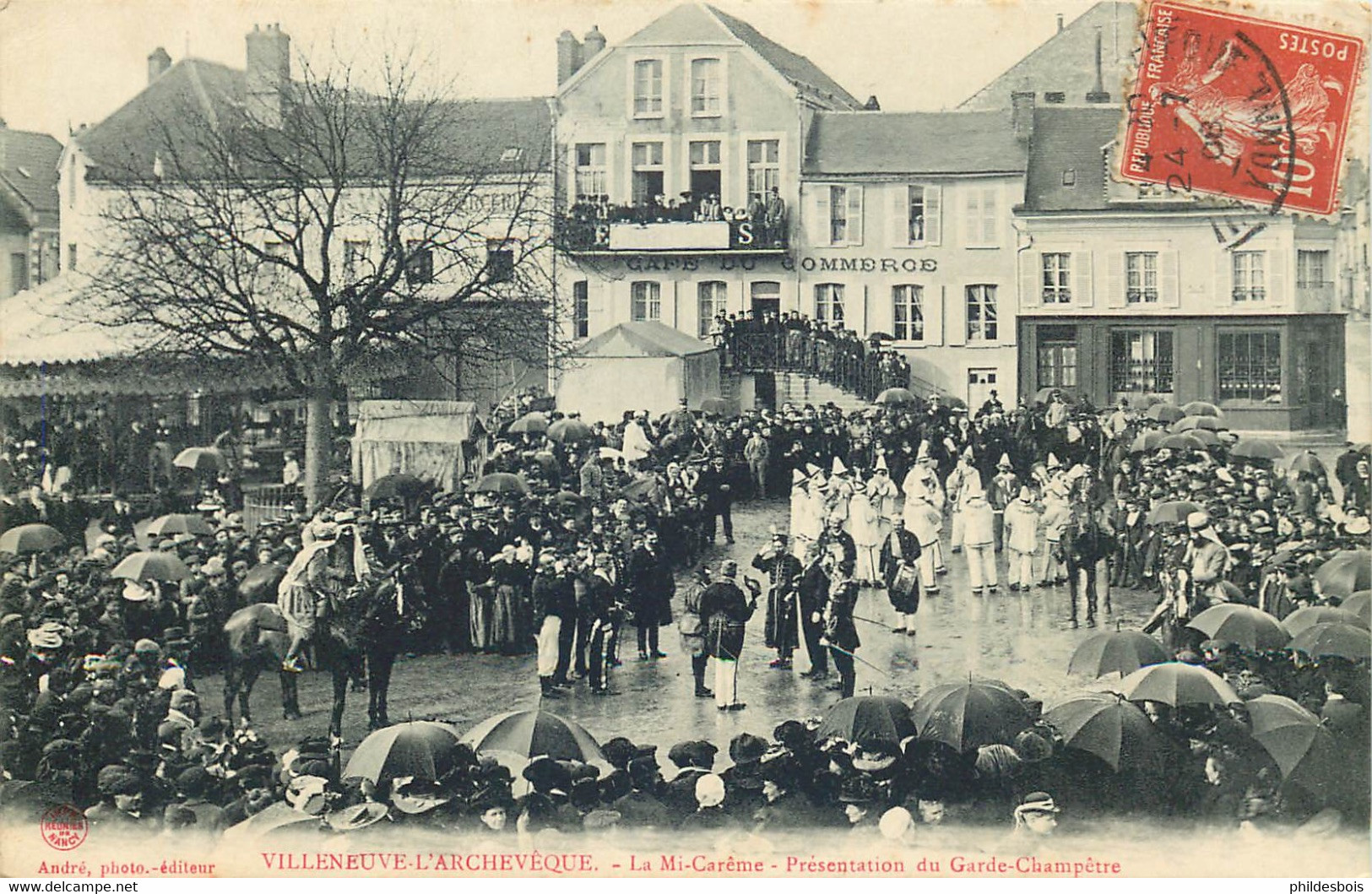 YONNE  VILLENEUVE L'ARCHEVEQUE   La Mi Careme  Presentation Du Garde Champetre - Villeneuve-l'Archevêque