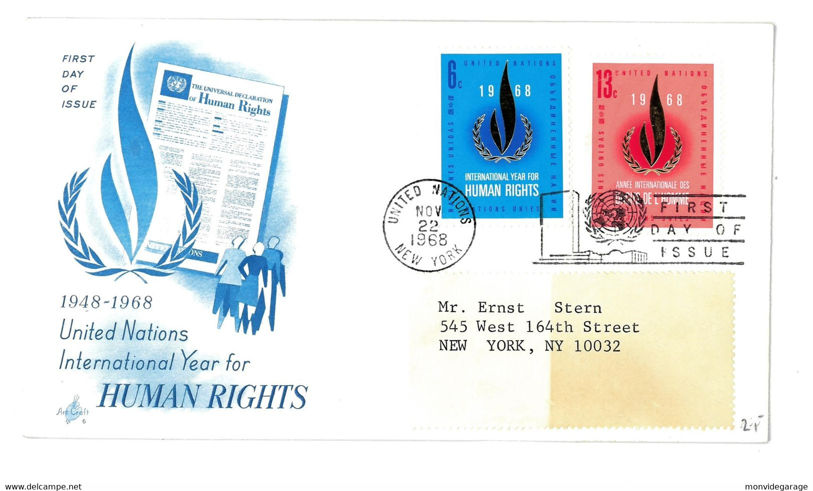 United Nations - First Day Of Issue - 1968 - New York 065 - Brieven En Documenten