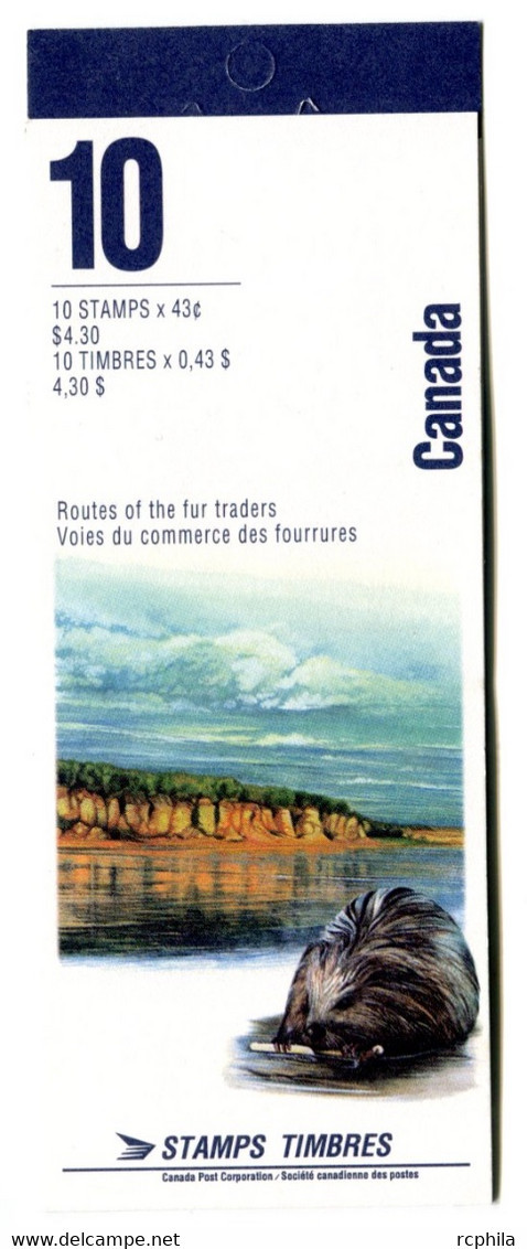 RC 20986 CANADA VOIES DU COMMERCE DES FOURRURES - FUR TRADERS CARNET COMPLET BOOKLET MNH NEUF ** - Full Booklets