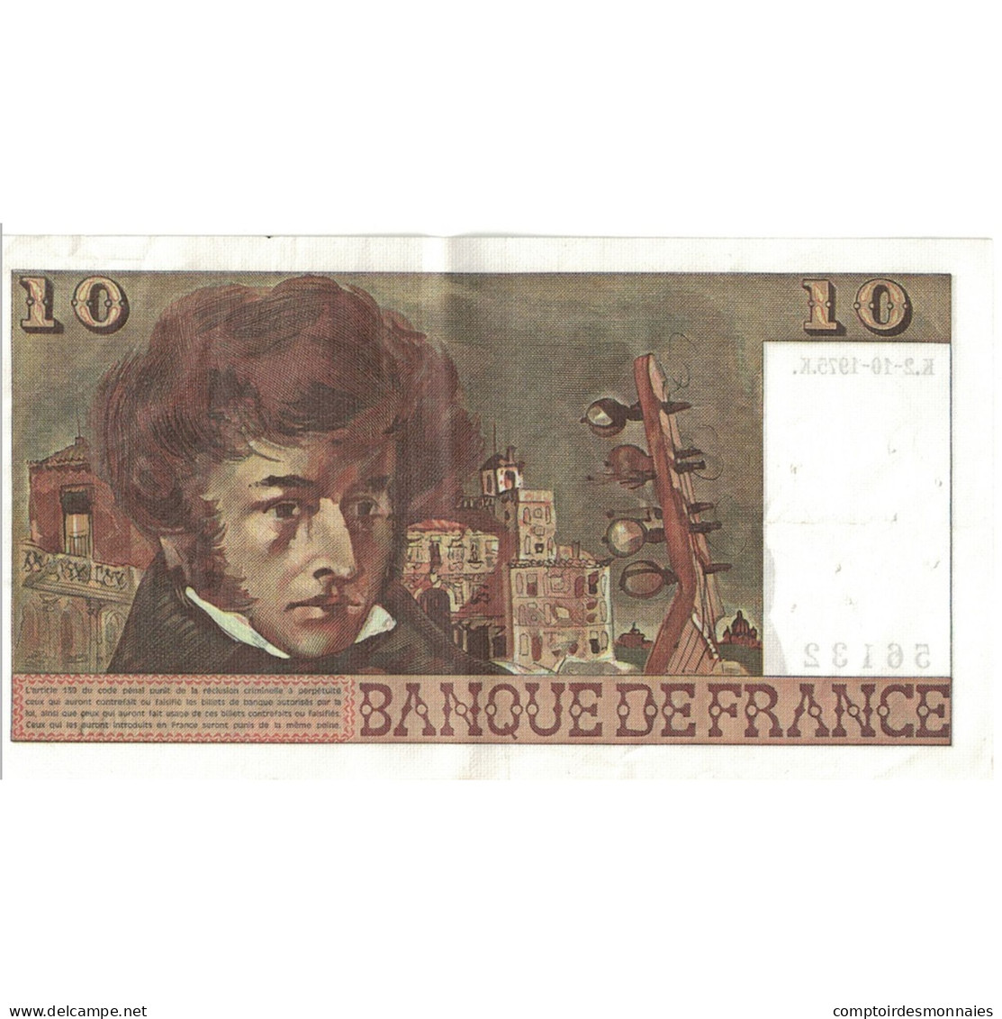 France, 10 Francs, Berlioz, 1975, V.236, TTB, Fayette:63.14, KM:150b - 10 F 1972-1978 ''Berlioz''