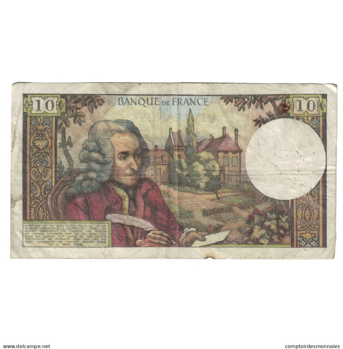 France, 10 Francs, Voltaire, 1971, C.736, TB, Fayette:62.53, KM:147d - 10 F 1963-1973 ''Voltaire''