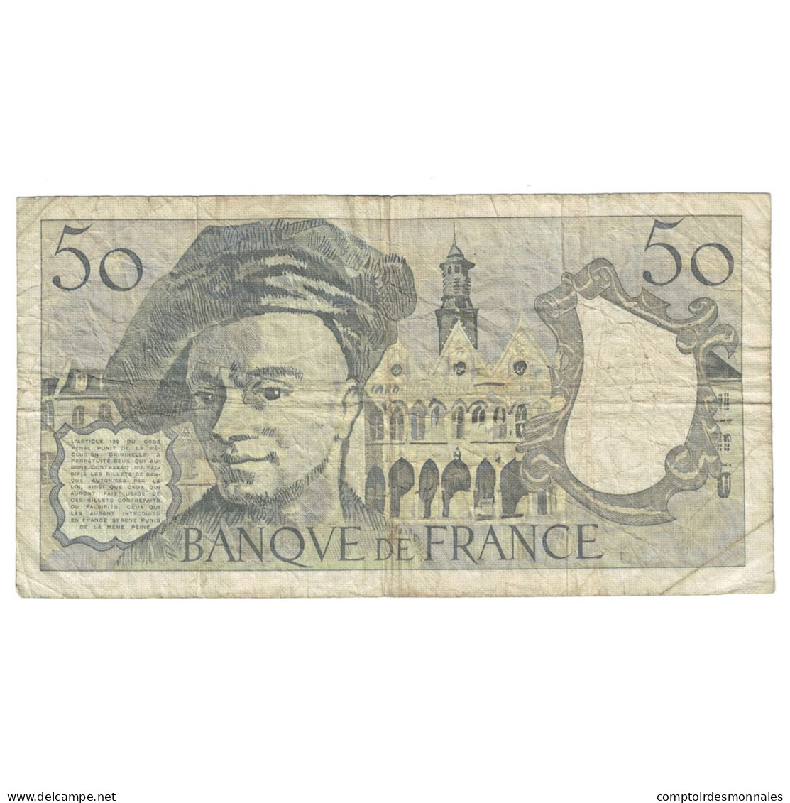 France, 50 Francs, Quentin De La Tour, 1982, U.27, TB, Fayette:67.8, KM:152b - 50 F 1976-1992 ''quentin De La Tour''