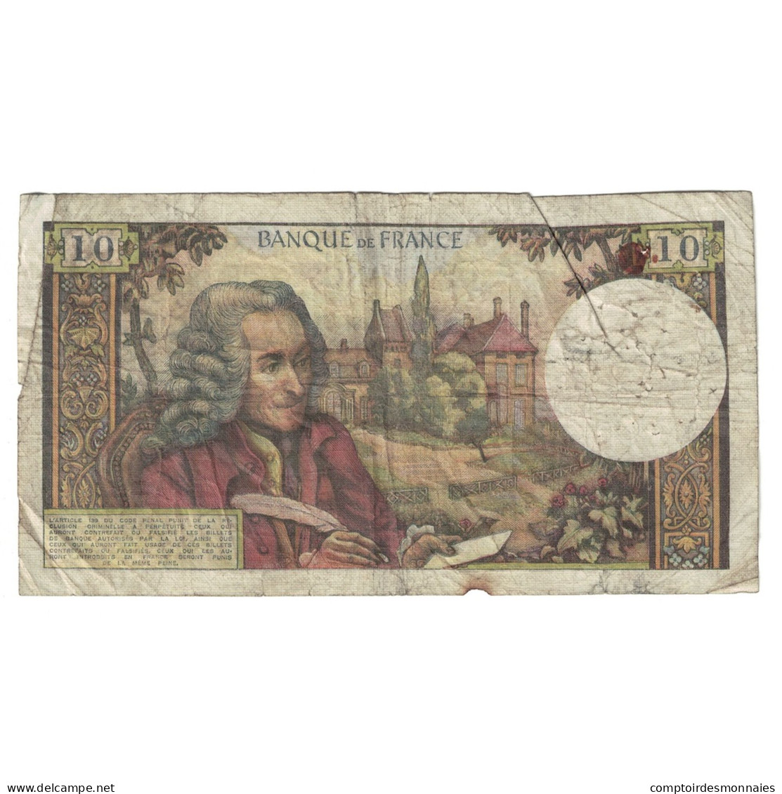 France, 10 Francs, Voltaire, 1971, U.675, TB, Fayette:62.50, KM:147d - 10 F 1963-1973 ''Voltaire''