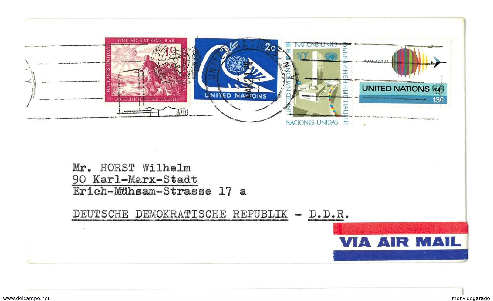 United Nations - Via Air Mail - New York 087 - Aéreo