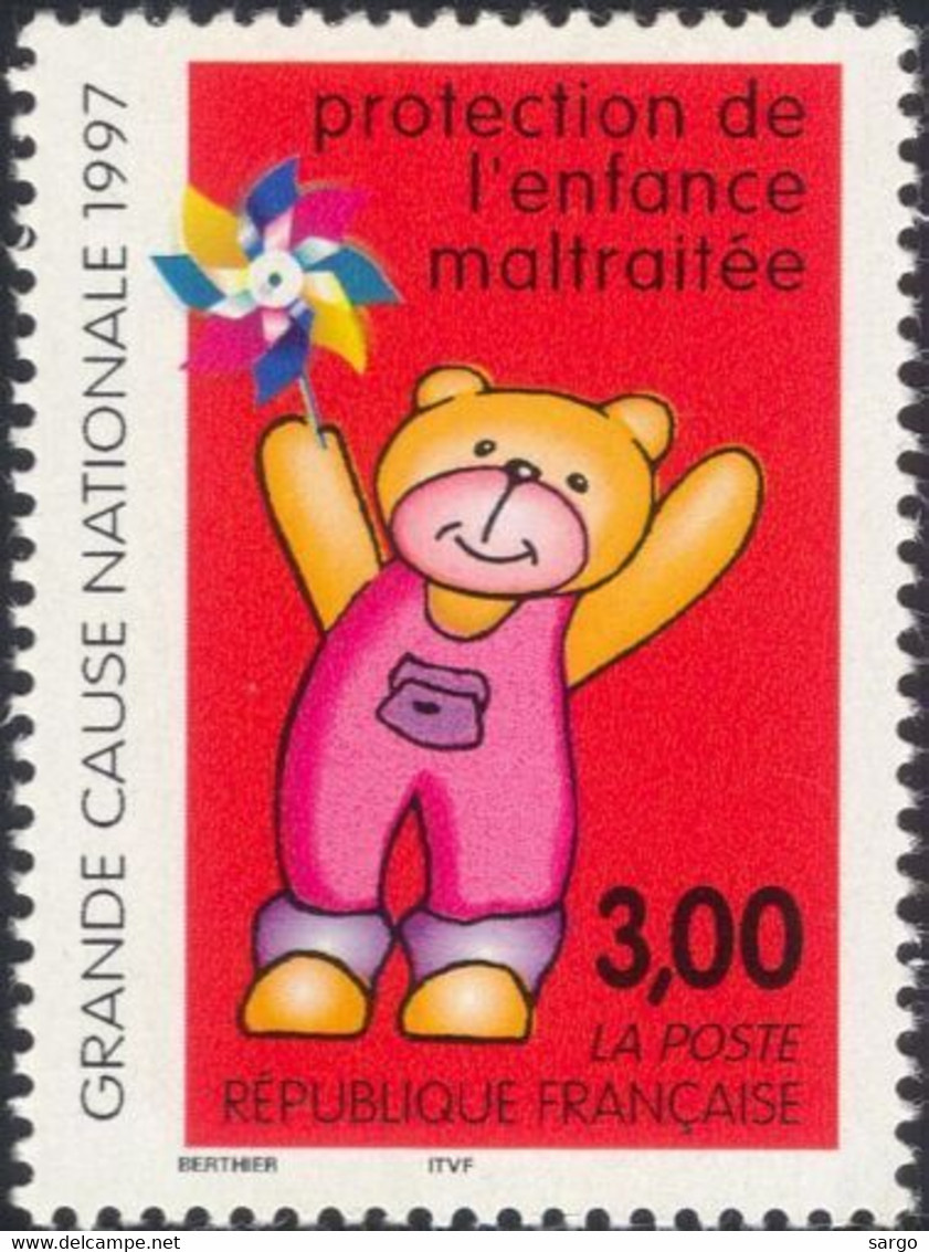 FRANCE - 1997 - TOY BEAR - PROTECTION OF ABUSED CHILDREN -  1 V. MNH - - Puppen